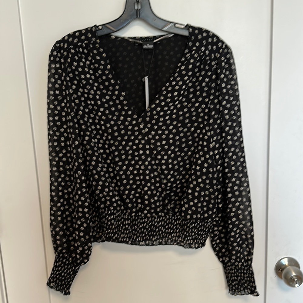 Sanctuary ditsy floral cross snap blouse